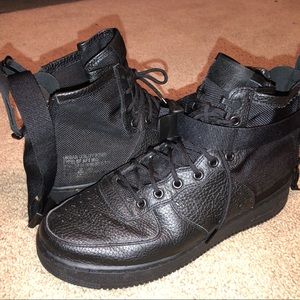 Black nike Air Force one combat boot